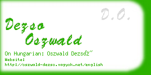 dezso oszwald business card